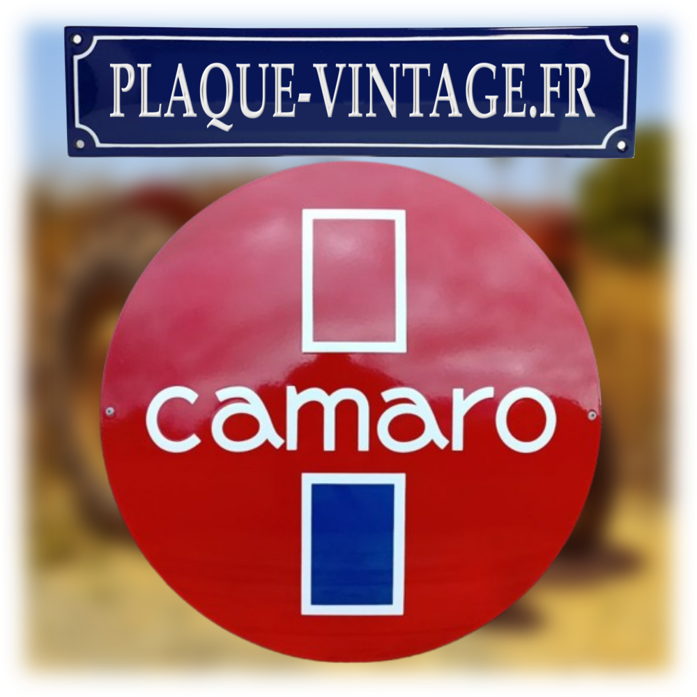 plaque émaillée camaro logo