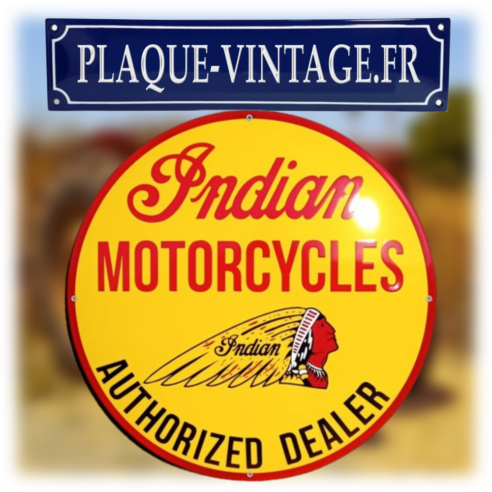 plaque Indian motorcycles émaillée