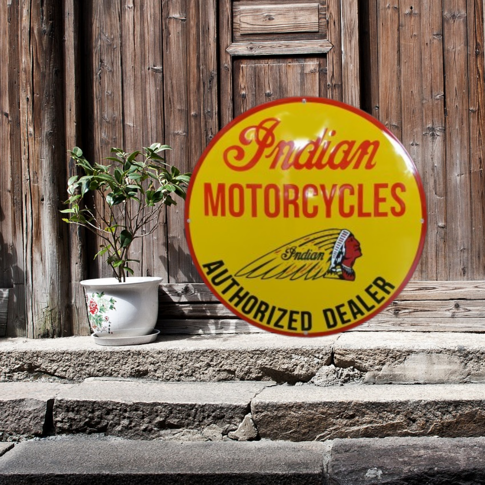 plaque émaillée Indian motorcycle