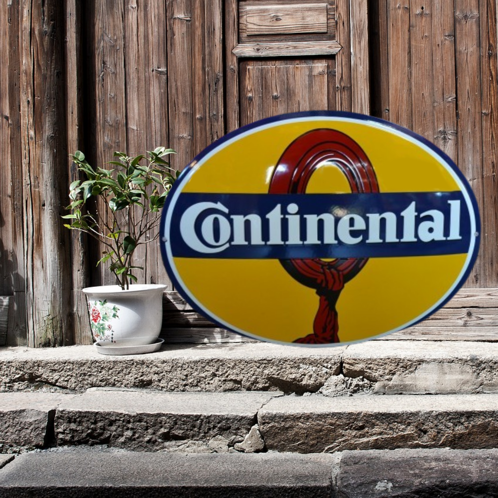 plaque émaillée logo continental tyres