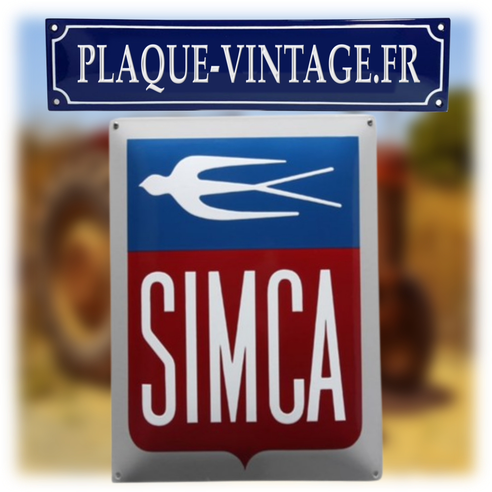 Plaque émaillée Simca - Pour les passionnés de voitures rétro