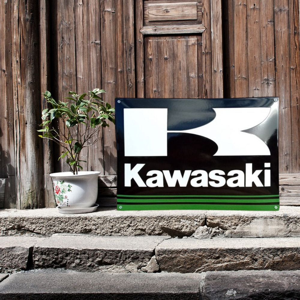 plaque émaillée kawasaki logo