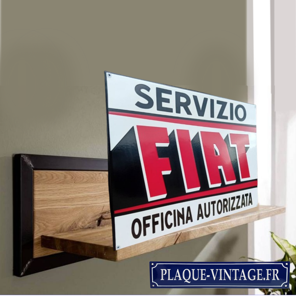 plaque émaillée fiat servizio