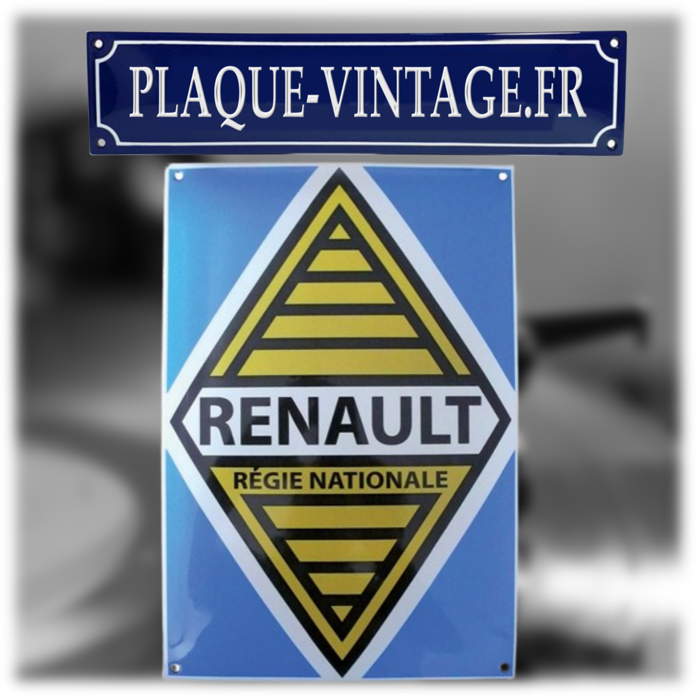 plaque émaillée renault régie nationale logo