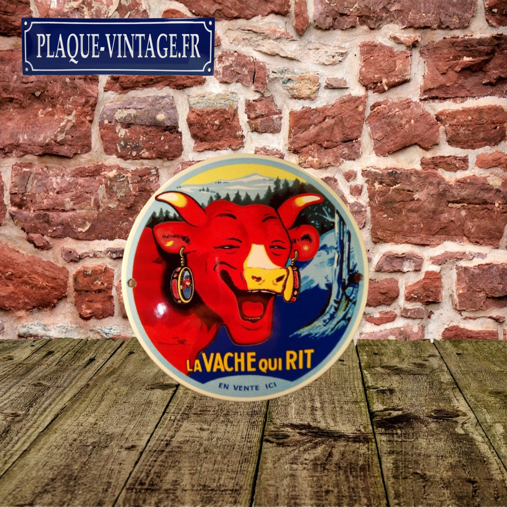 plaque émaillée ronde la vache qui rit