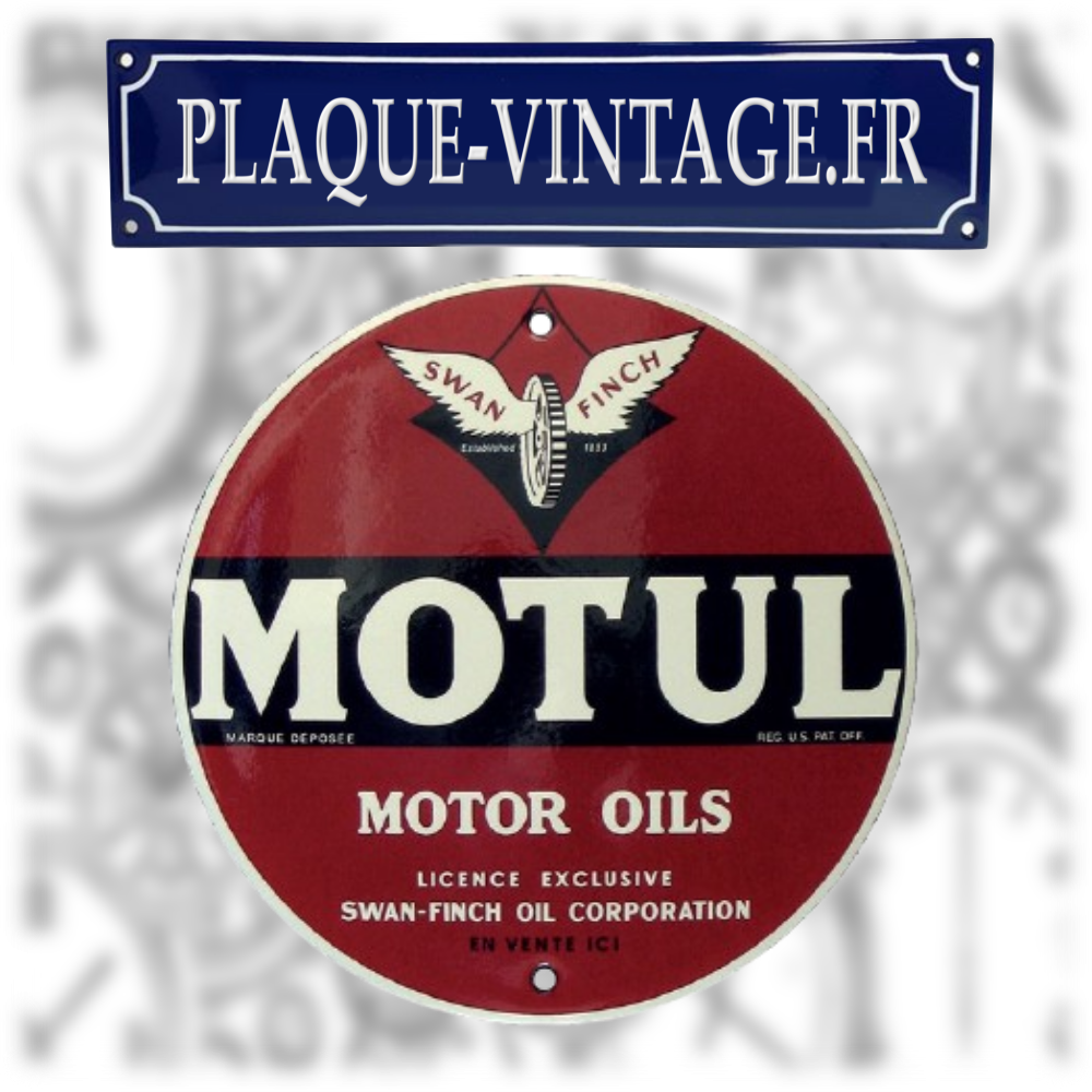 plaque émaillée logo motul motor oils
