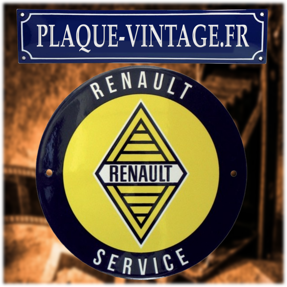plaque émaillée logo renault