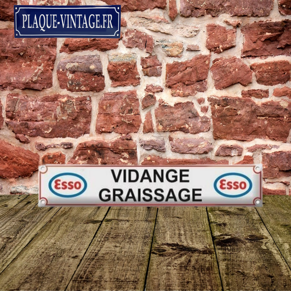 plaque émaillée esso vidange