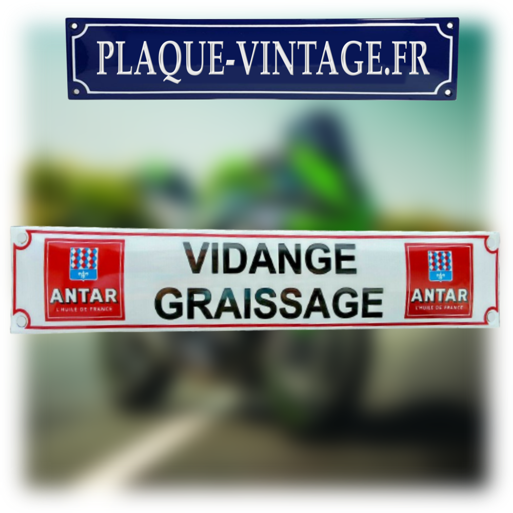 plaque émaillée antar vidange graissage