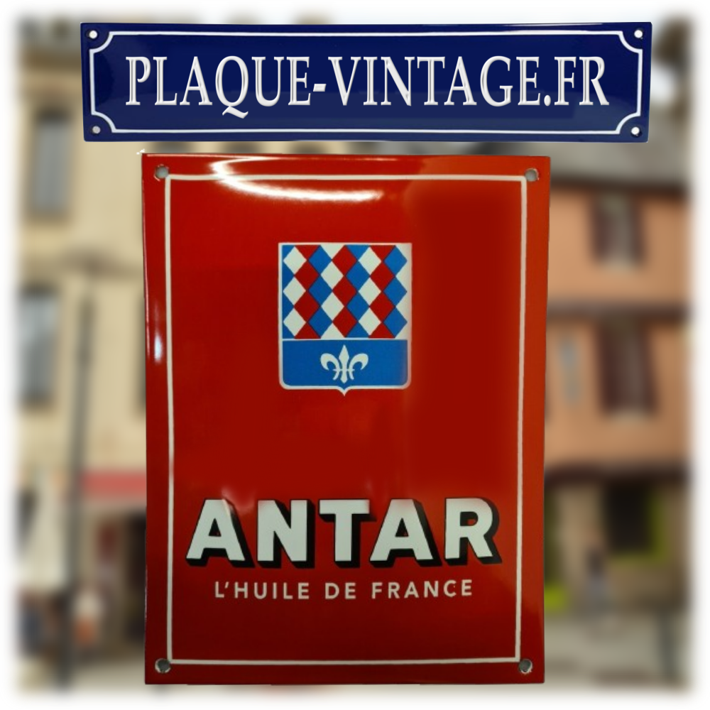 plaque émaillée Antar huile de France