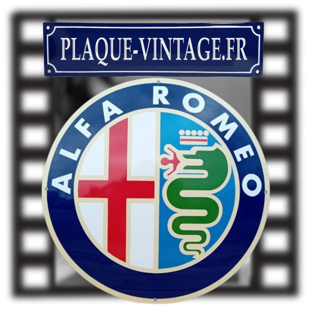 plaque émaillée logo alfa roméo