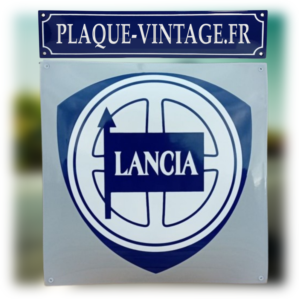 plaque émaillée logo lancia automobiles