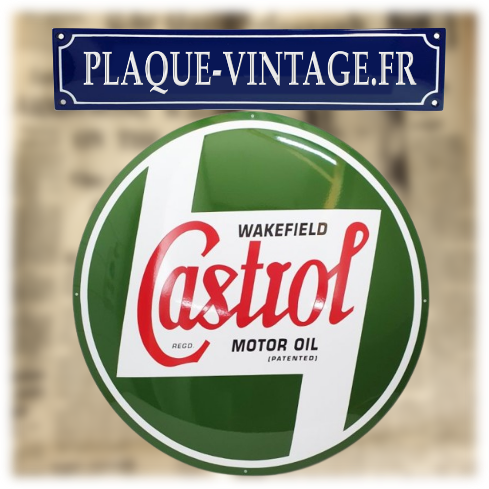 plaque émaillée castrol wakefield logo ronde