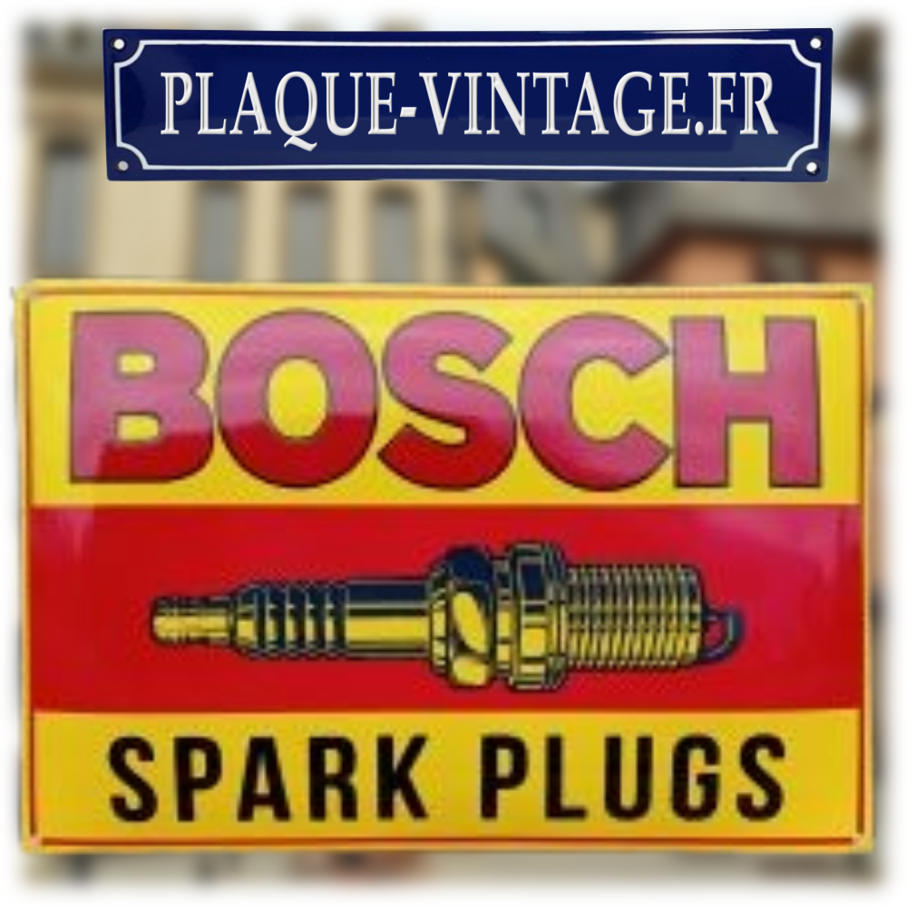 plaque émaillée bougies bosch 60x40cm
