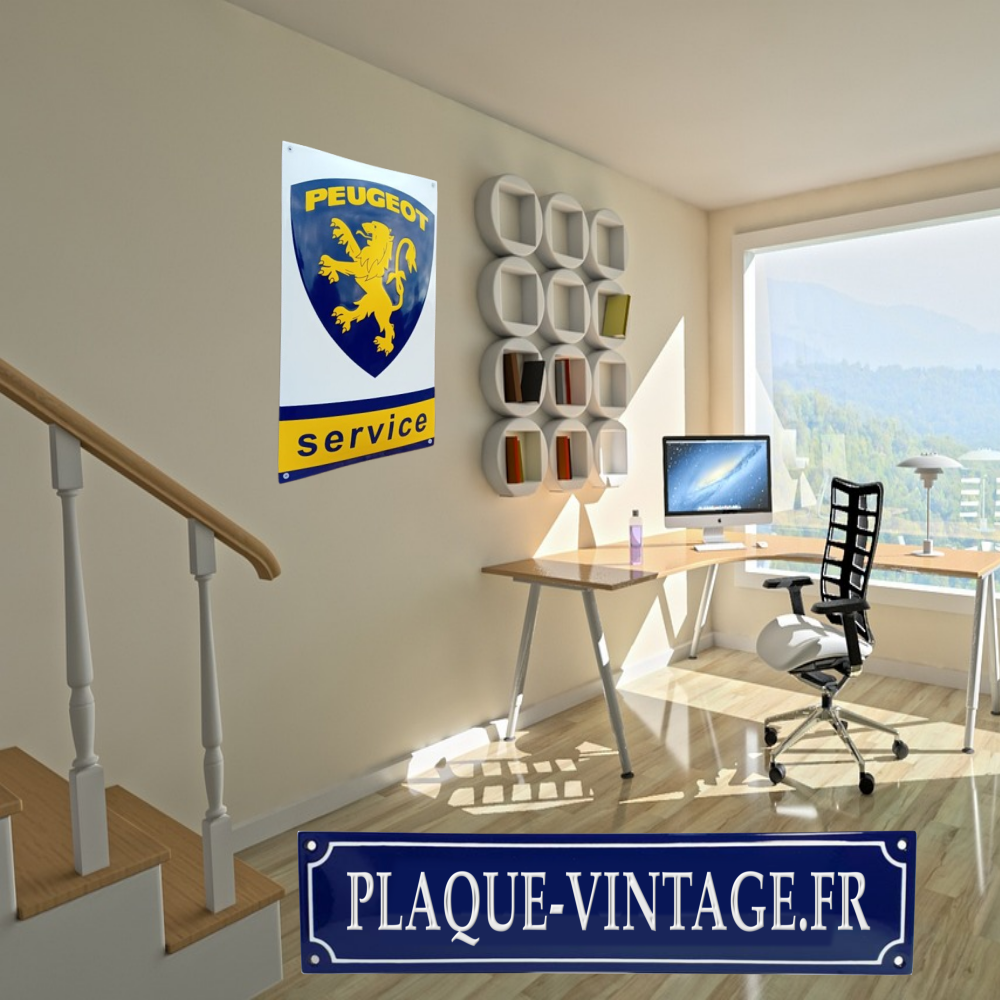 plaque émaillée ancien logo peugeot