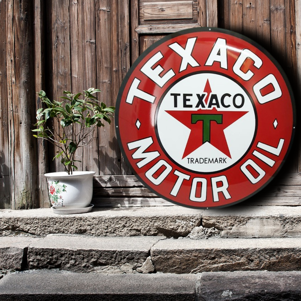plaque émaillée texaco américaine