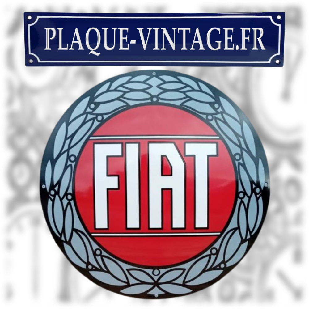 plaque émaillée logo fiat 50cm