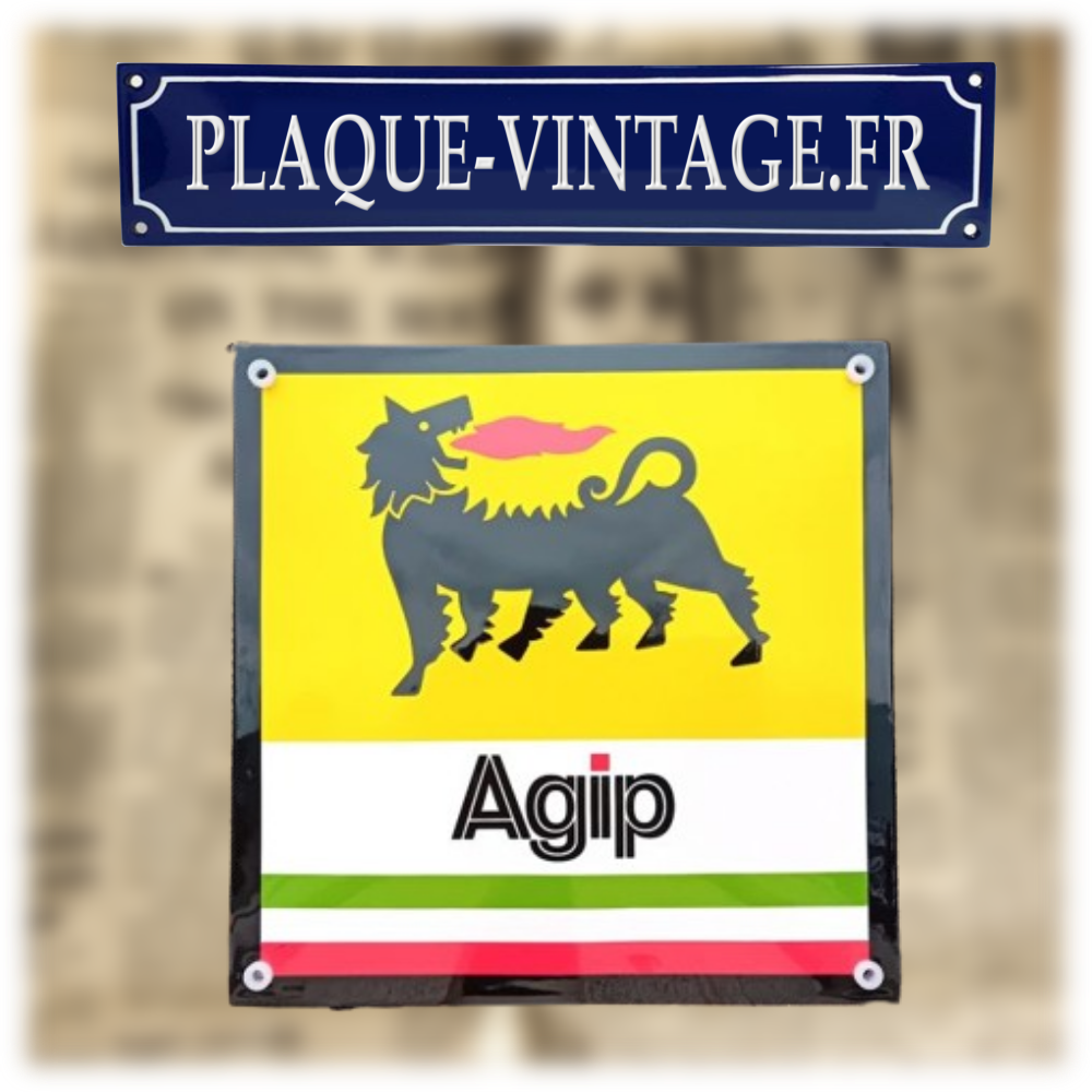 plaque émaillée logo agip