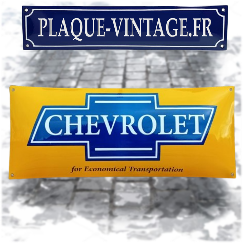 plaque émaillée logo Chevrolet automobiles