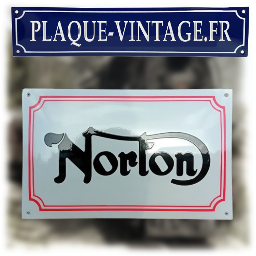 plaque émaillée logo Norton motorcycles