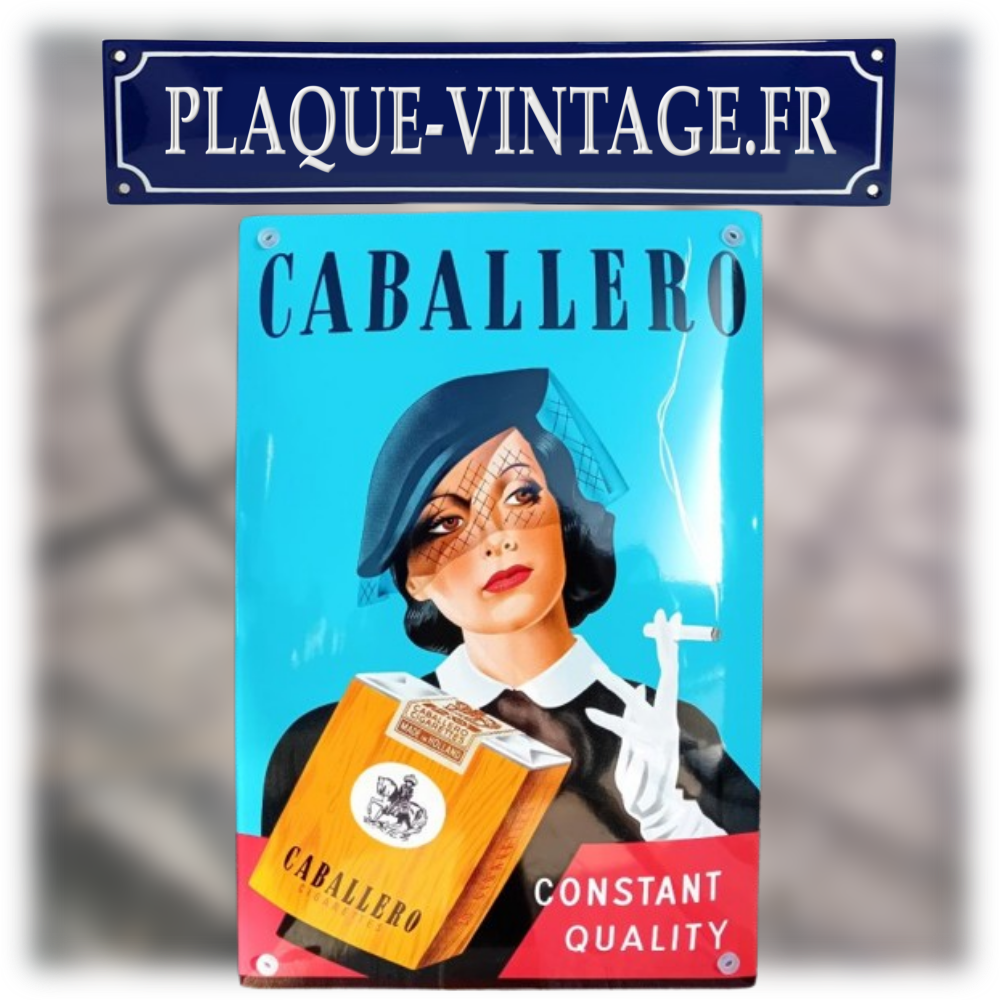 plaque émaillée cigarettes caballero