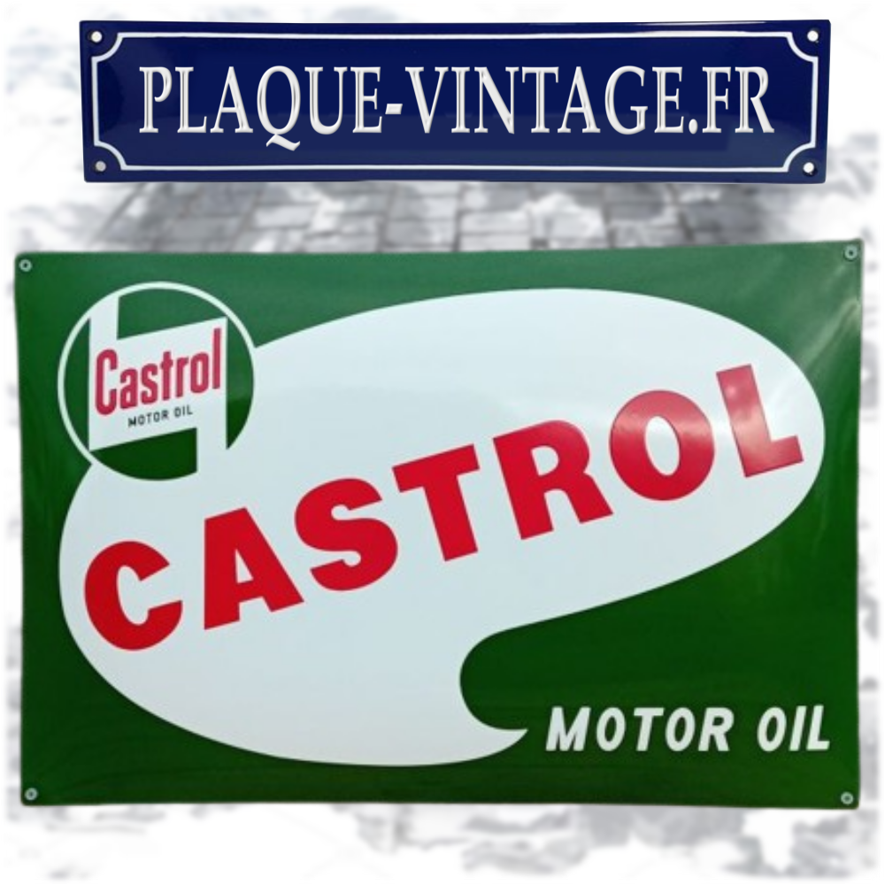 plaque émaillée castrol motor oil