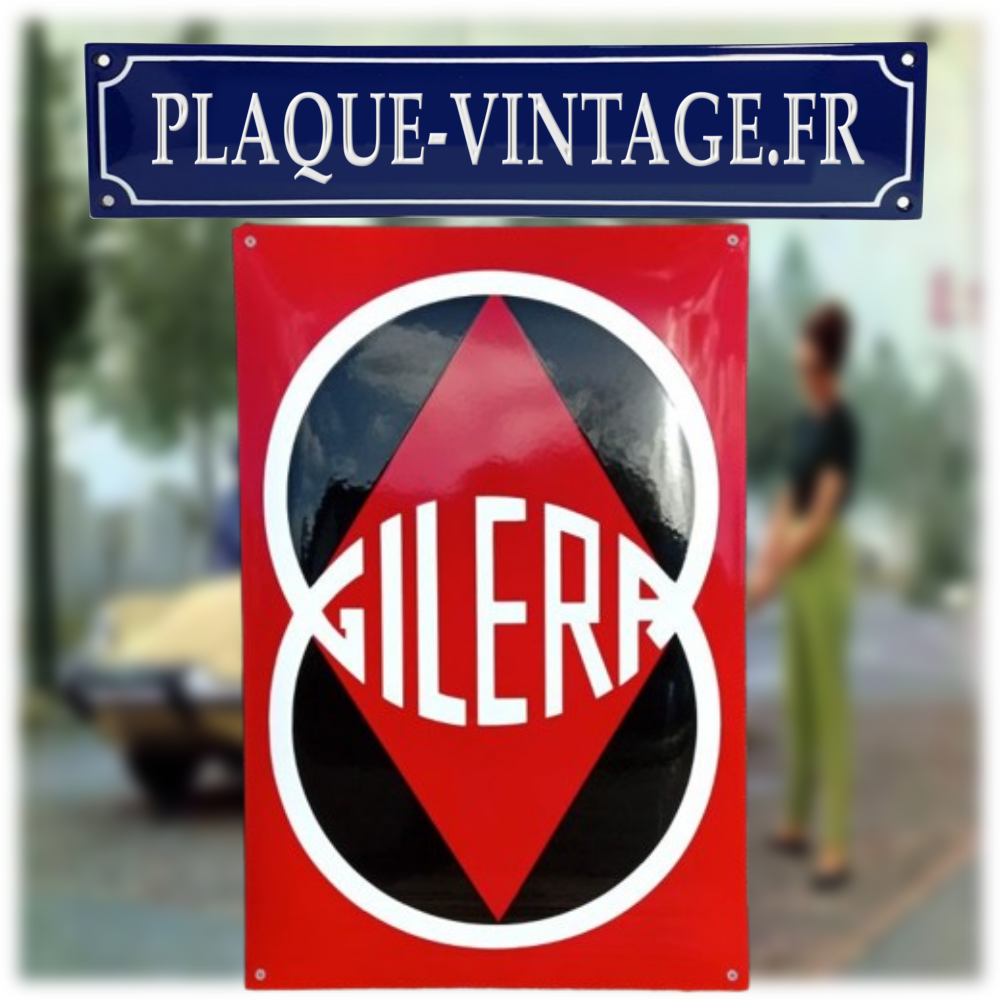 plaque émaillée logo Gilera