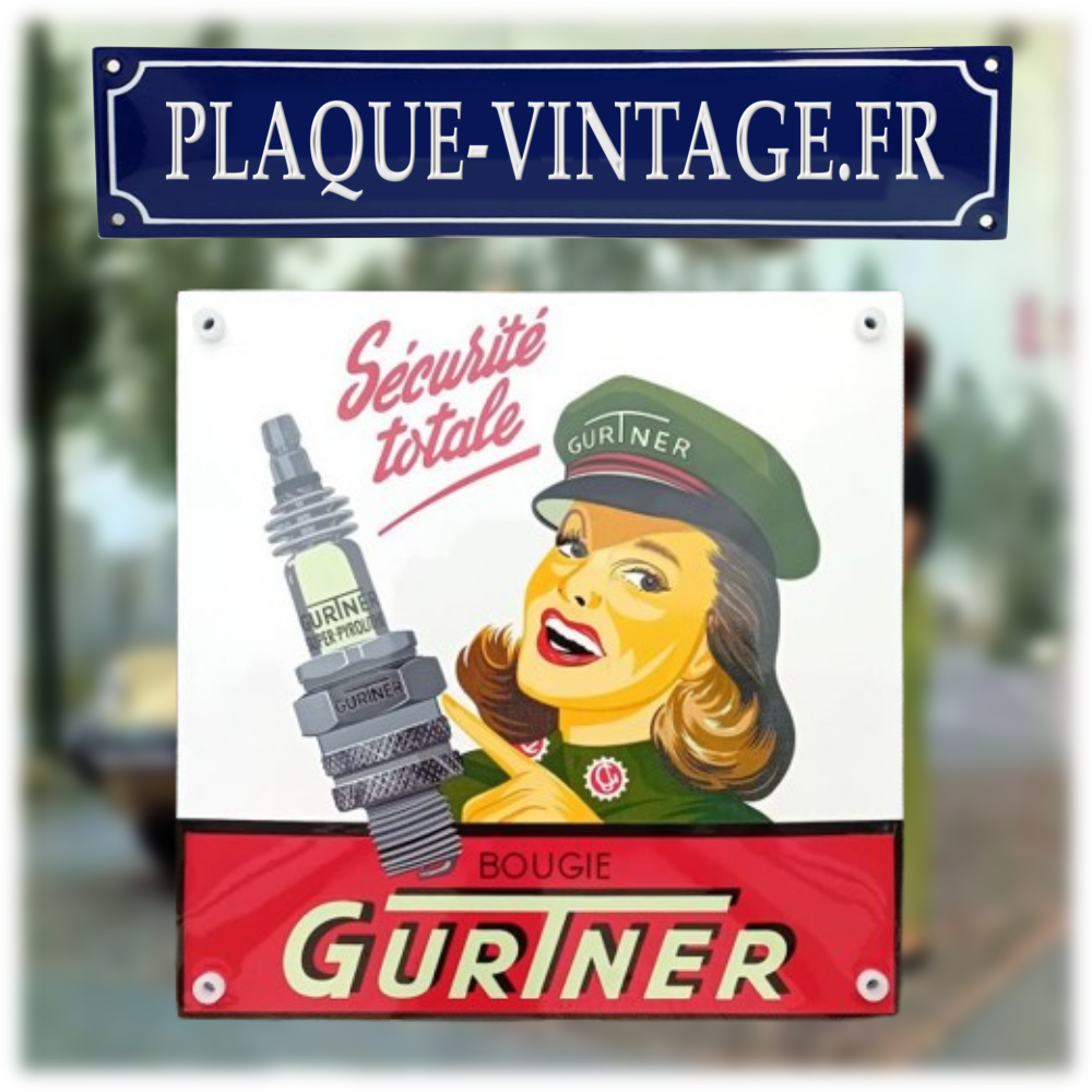 plaque émaillée vintage bougies gurtner