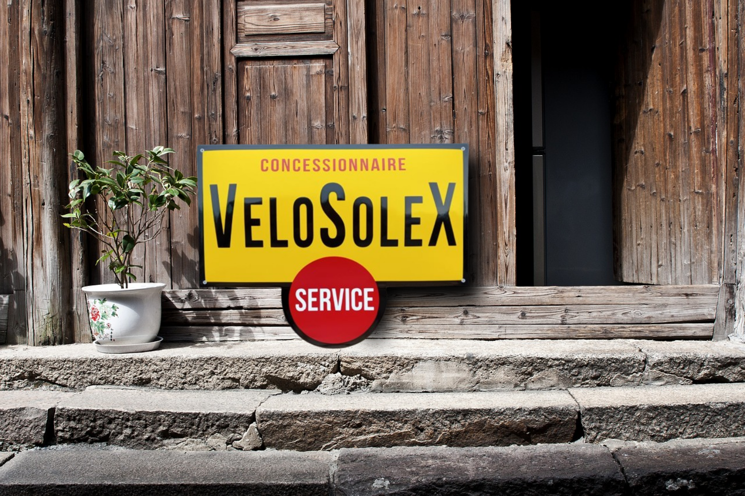 plaque émaillée publicitaire velosolex