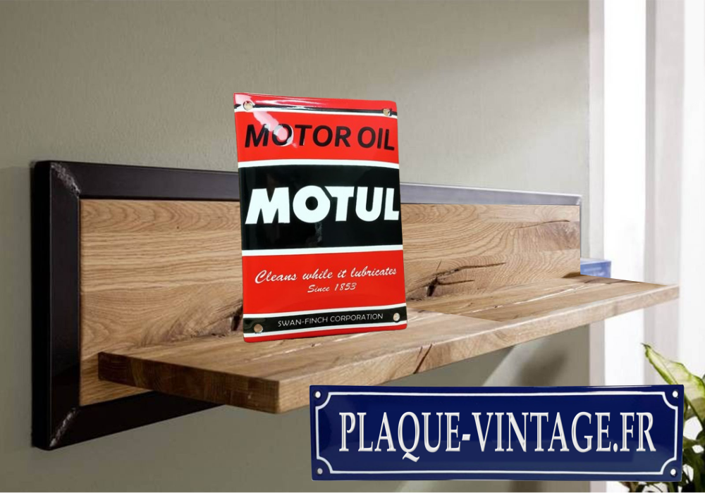 plaque émaillée motul rétro