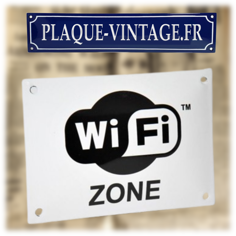 plaque émaillé zone wifi