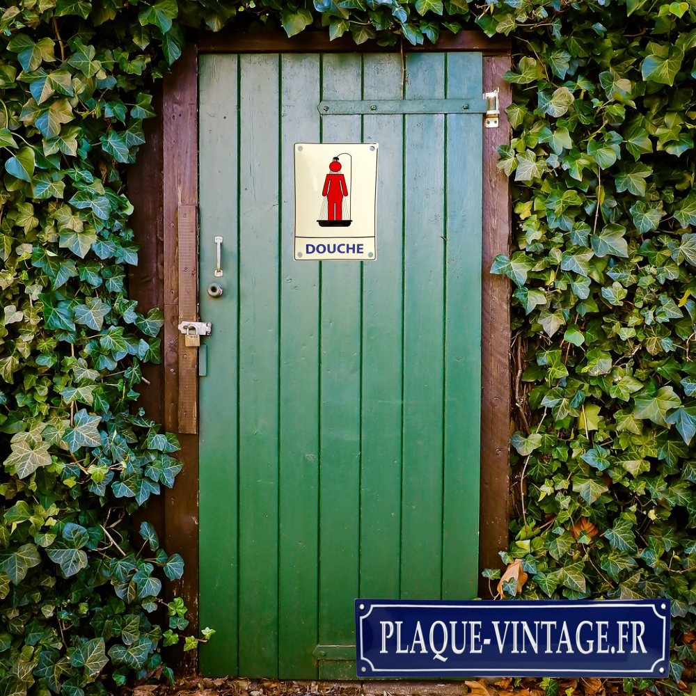 plaque émaillée de porte douche