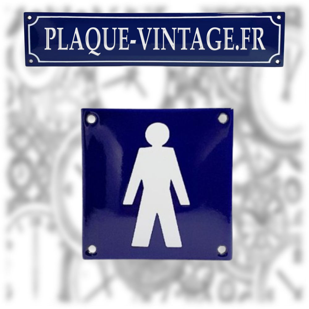 plaque émaillée de porte pictogramme homme