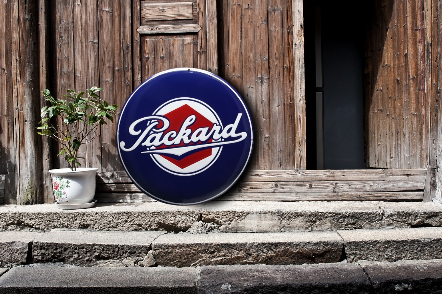 plaque émaillée logo packard automobile