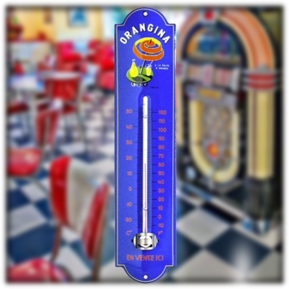 thermomètre émaillé Orangina