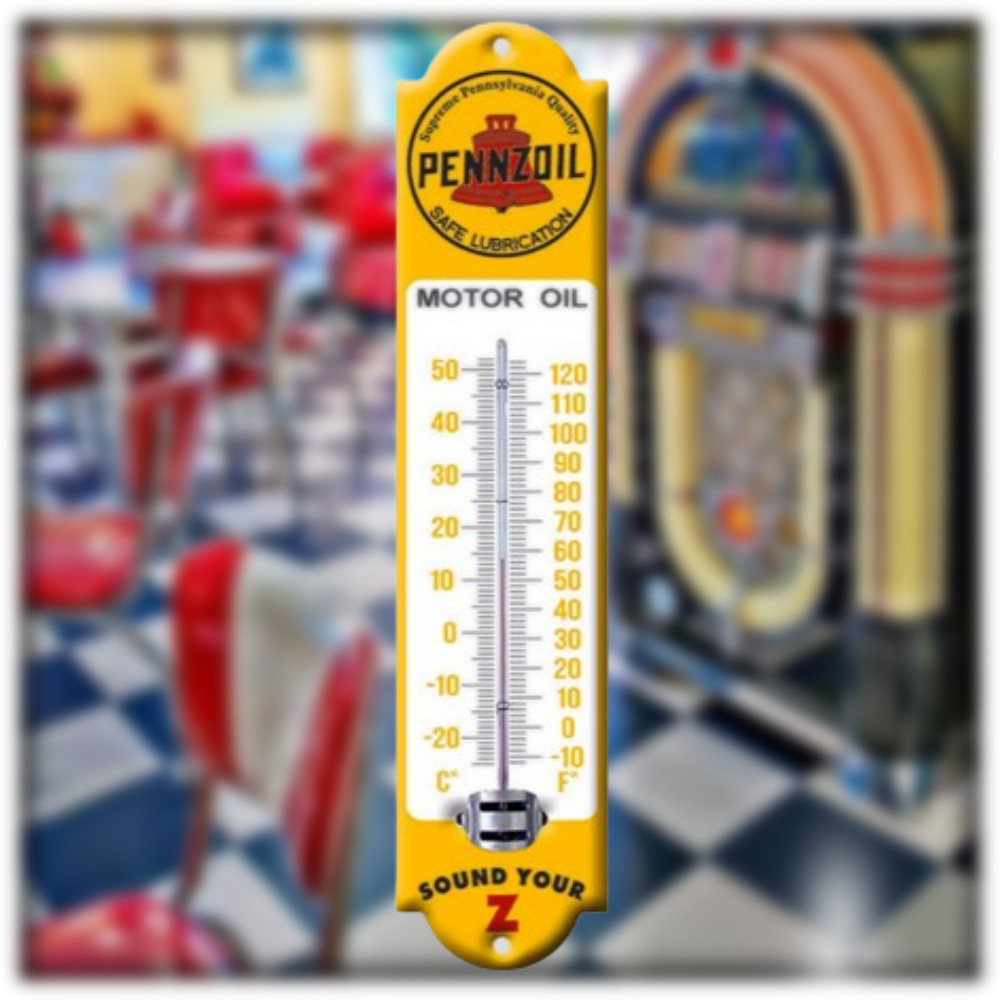 thermomètre émaillé Pennzoil
