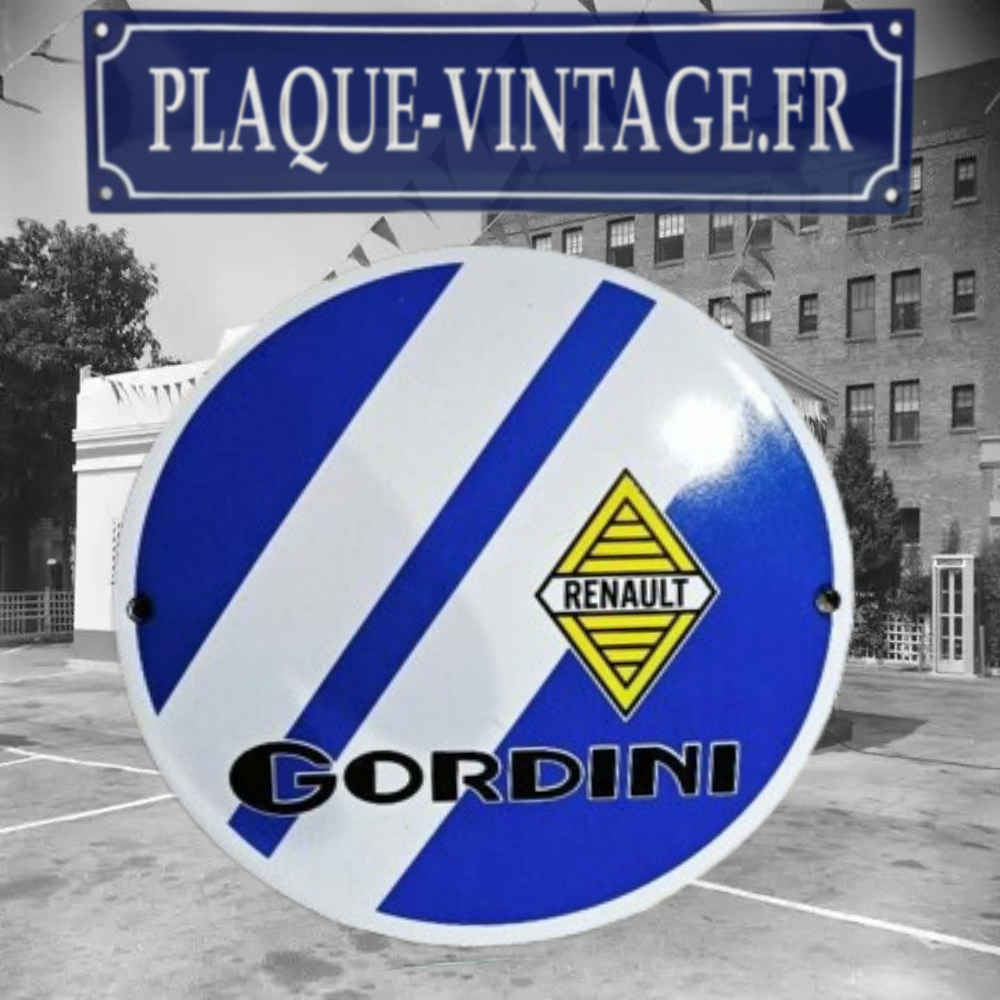plaque émaillée gordini renault