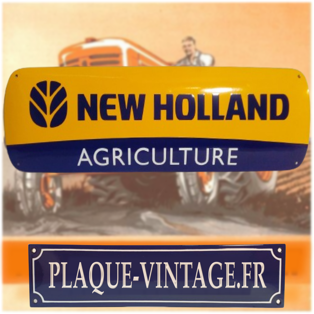 plaque new holland agricole émaillée