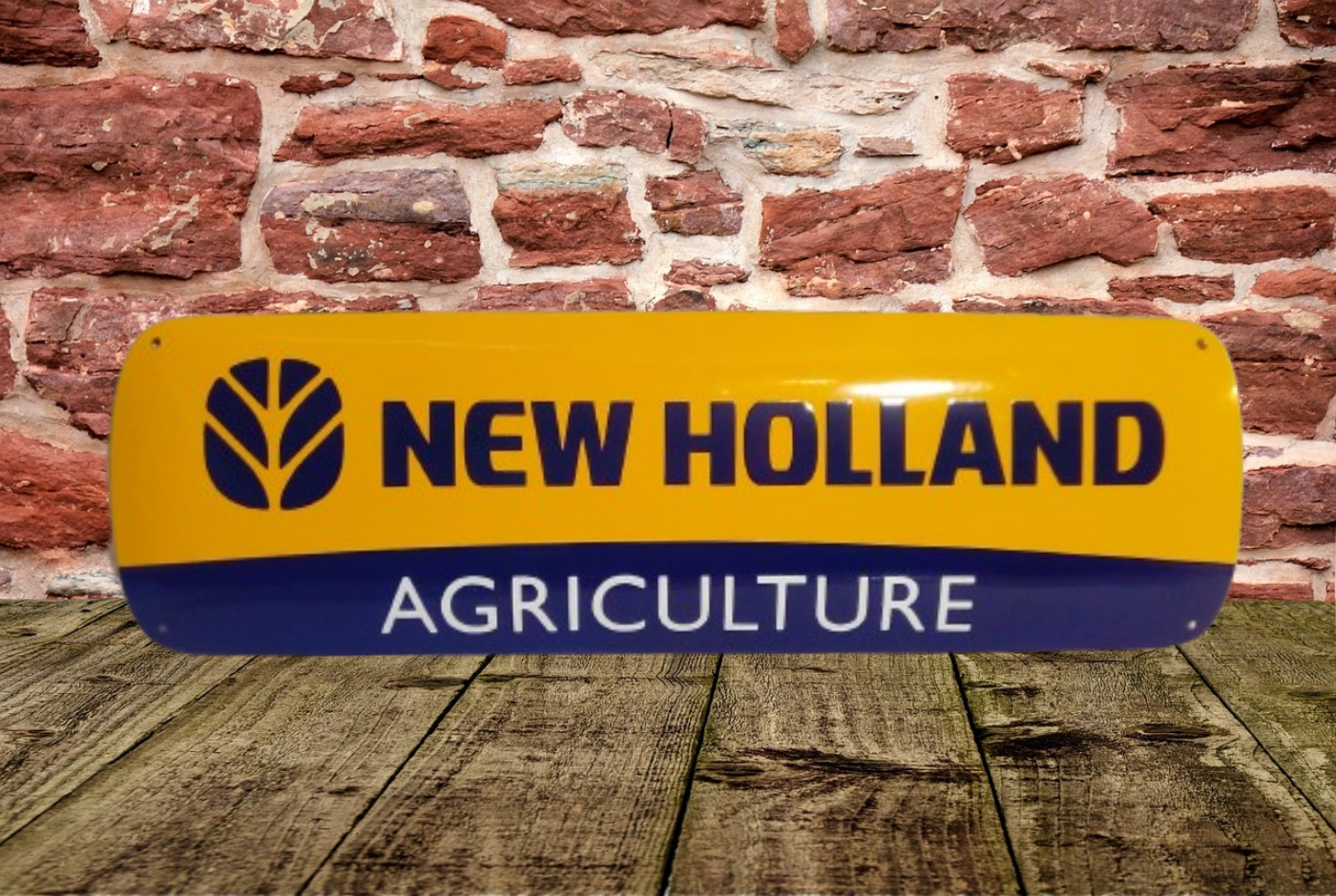 plaque émaillée new holland logo