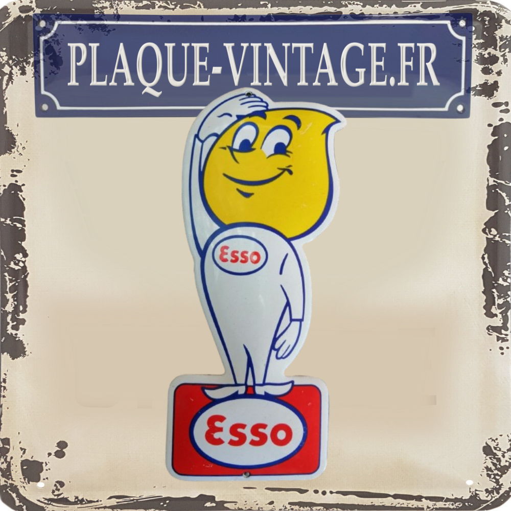 Plaque émaillée Esso Goutte - Culte chez les collectionneurs