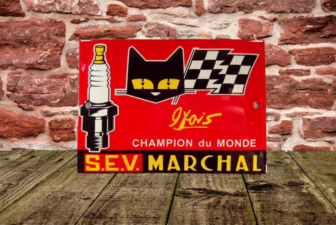 plaque émaillée s.e.v marchal bougies