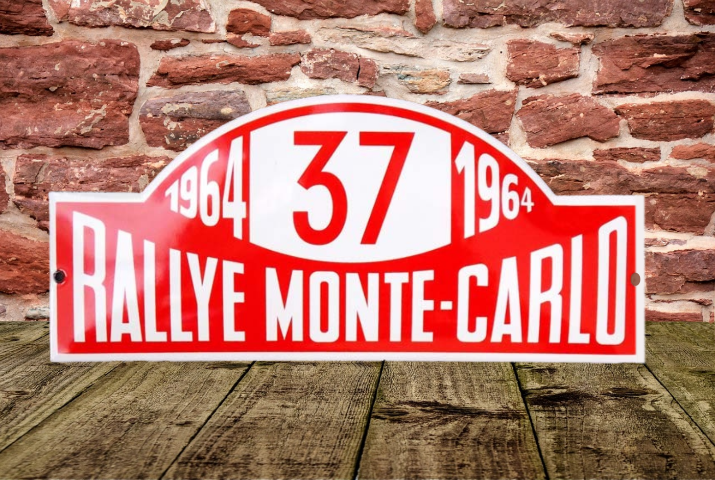 plaque émaillée rallye monte carlo 1964