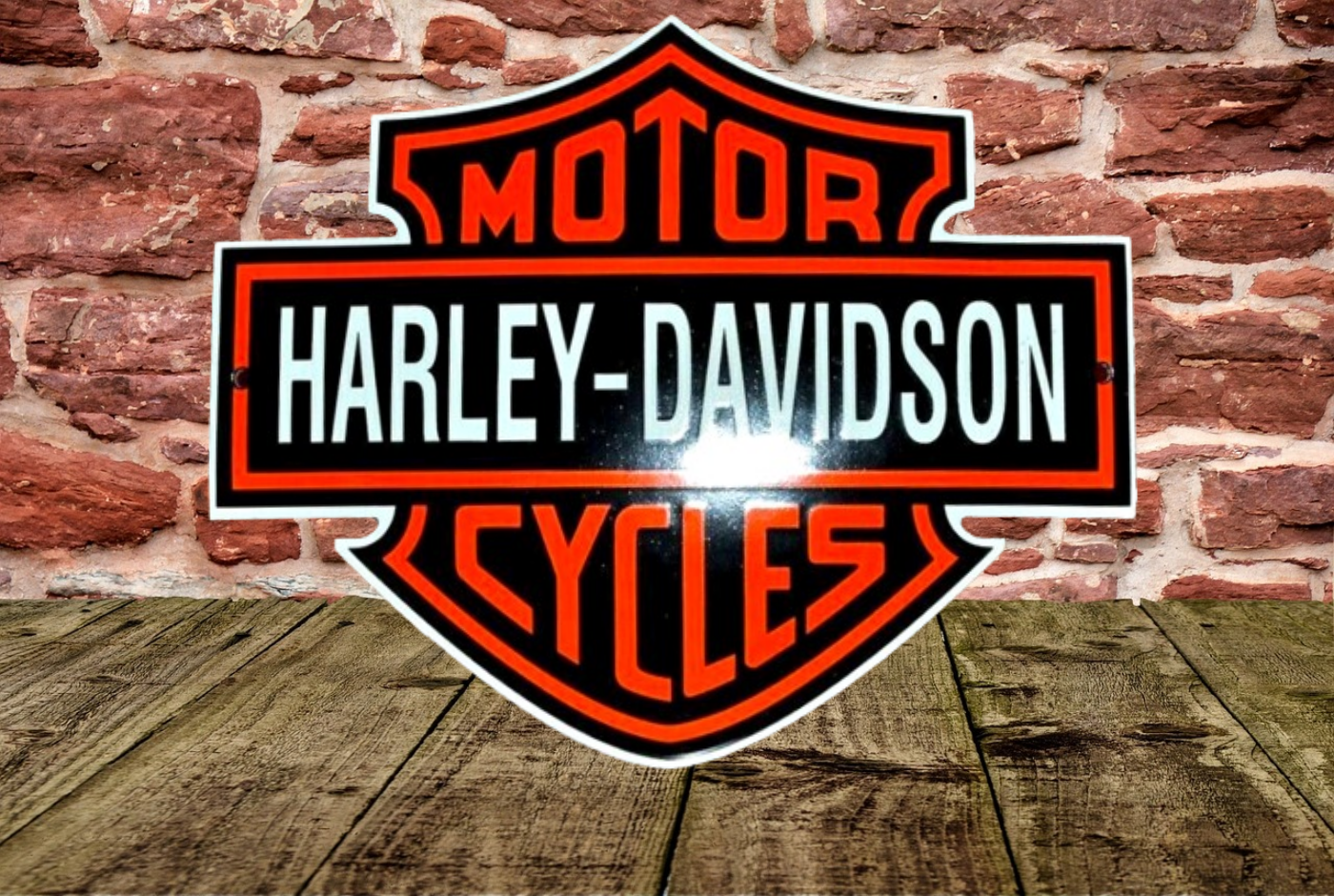 plaque émaillée blason harley davidson