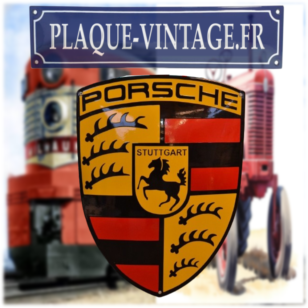 plaque émaillée Porsche stuttgart