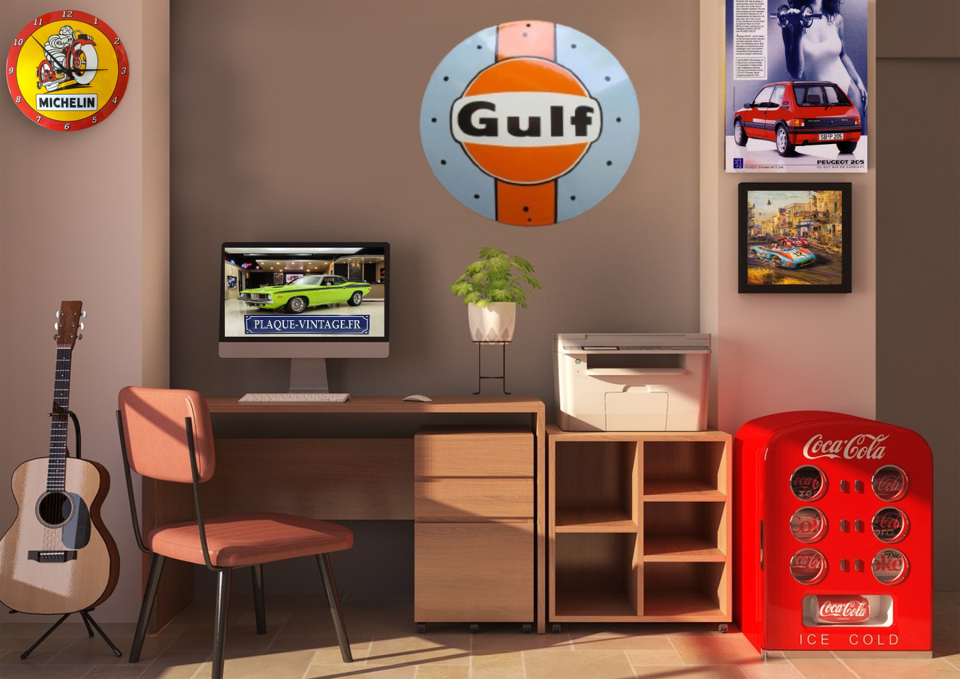 plaque émaillé Gulf logo