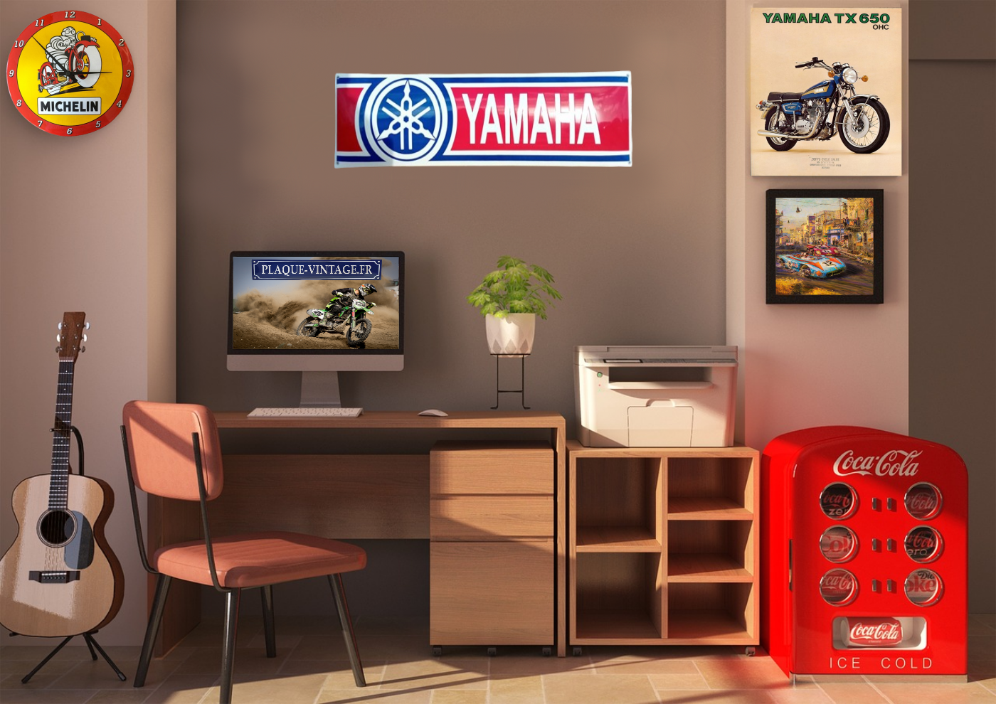 plaque émaillée bandeau yamaha