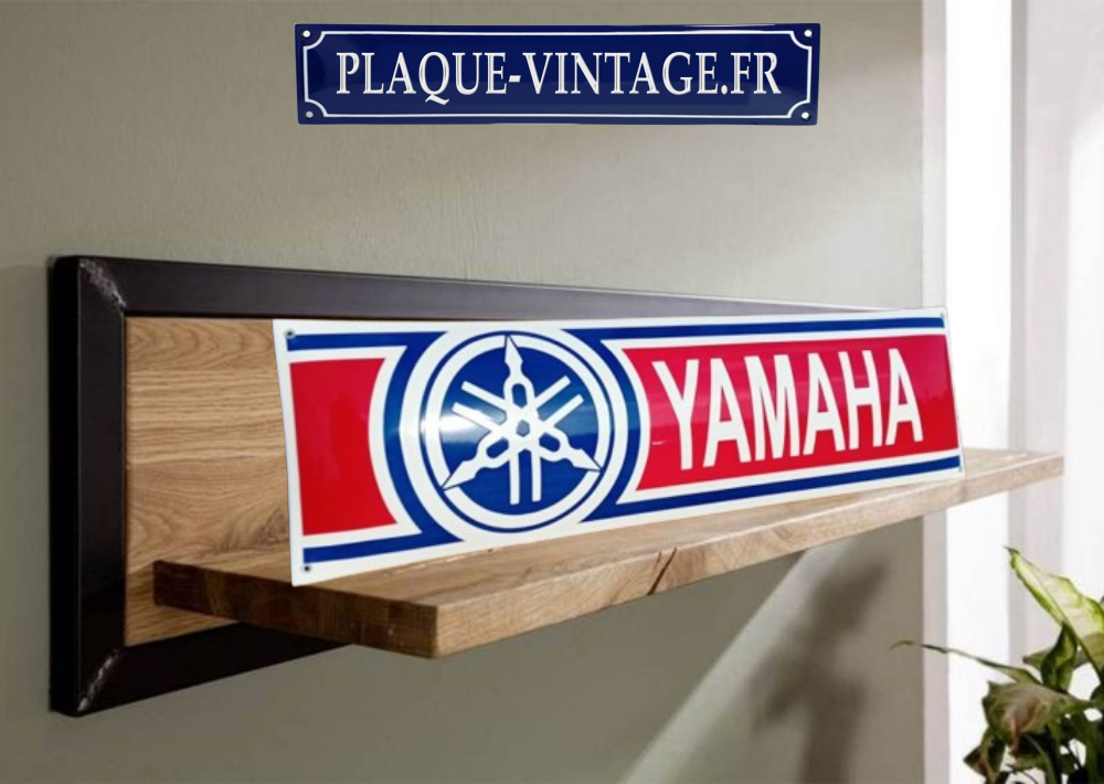 plaque émaillée logo yamaha bandeau