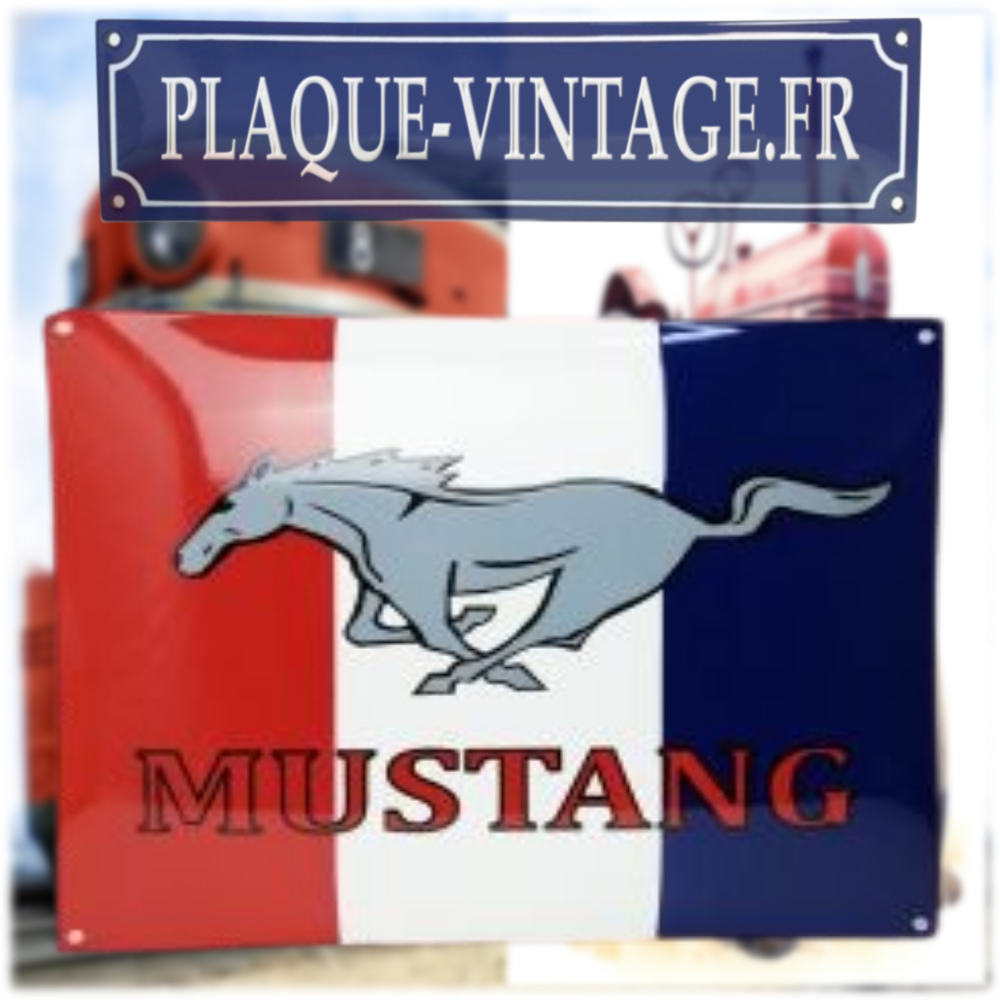 plaque émaillée ford mustang 50x40cm