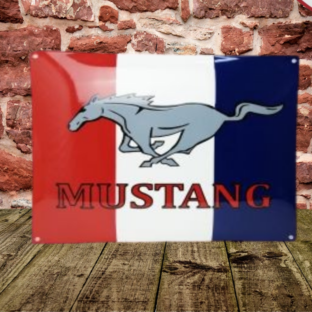 plaque émaillée ford mustang horse
