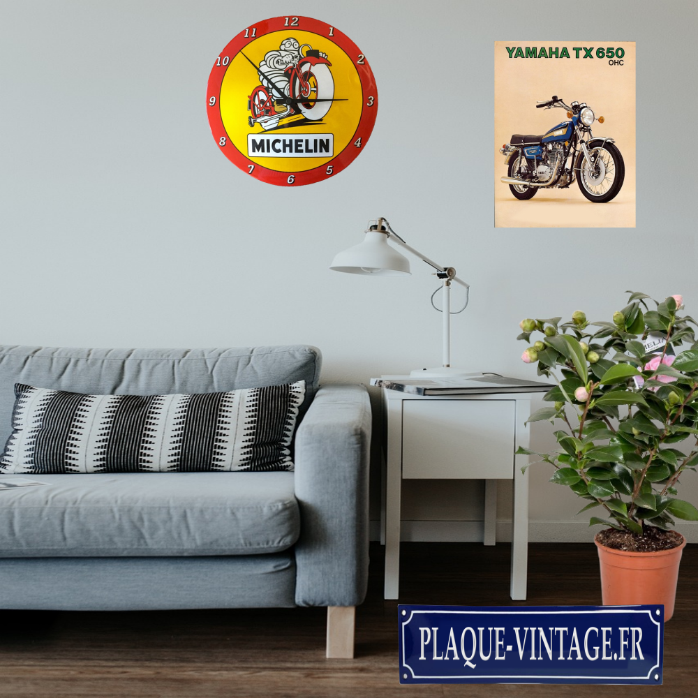 horloge émaillée Michelin moto
